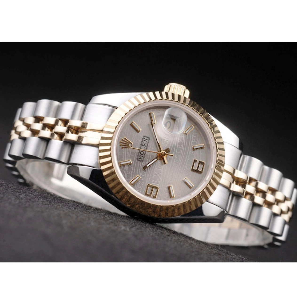 Aaa replica Tone 98078 Rolex Plated Steel Yellow Datejust Stainless Gold Two 0729